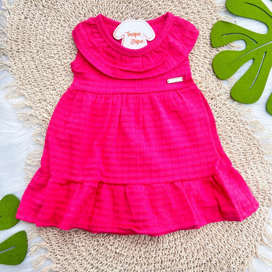Vestido Ana Ruga Piquet - Pink